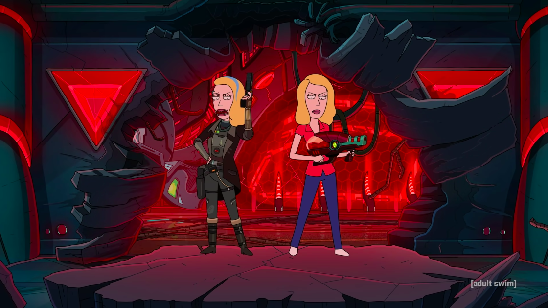 Space Beth and Beth getting ready to kick arse. (Screenshot: Adult Swim)