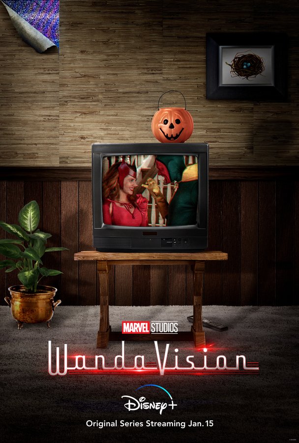 Wanda and Vision dressed up as their classic comic book selves. (Image: Disney+/Marvel)