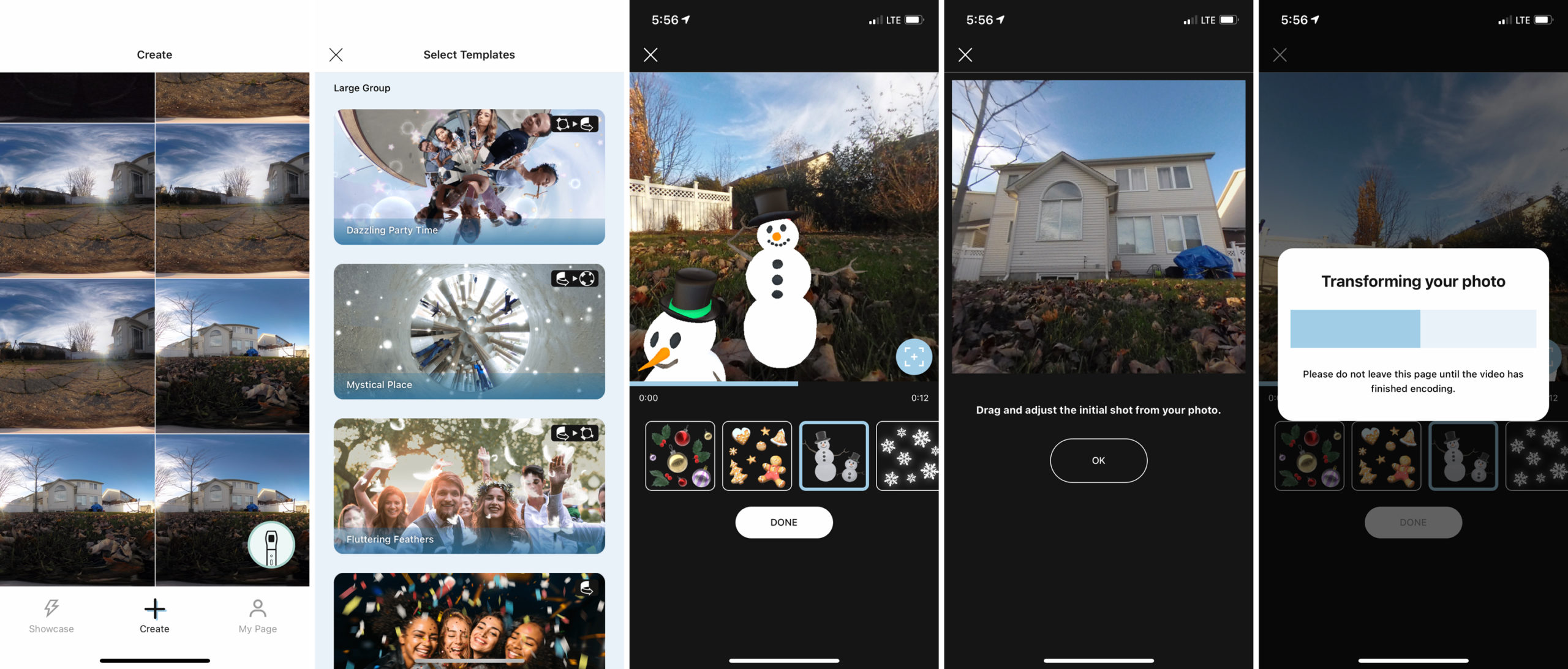 The IQUISPIN app converts 360-degree images into animated videos easy to post on social media, but it could benefit from more customizability, even if it's targeted at the average consumer. (Screenshot: Andrew Liszewski / Gizmodo)