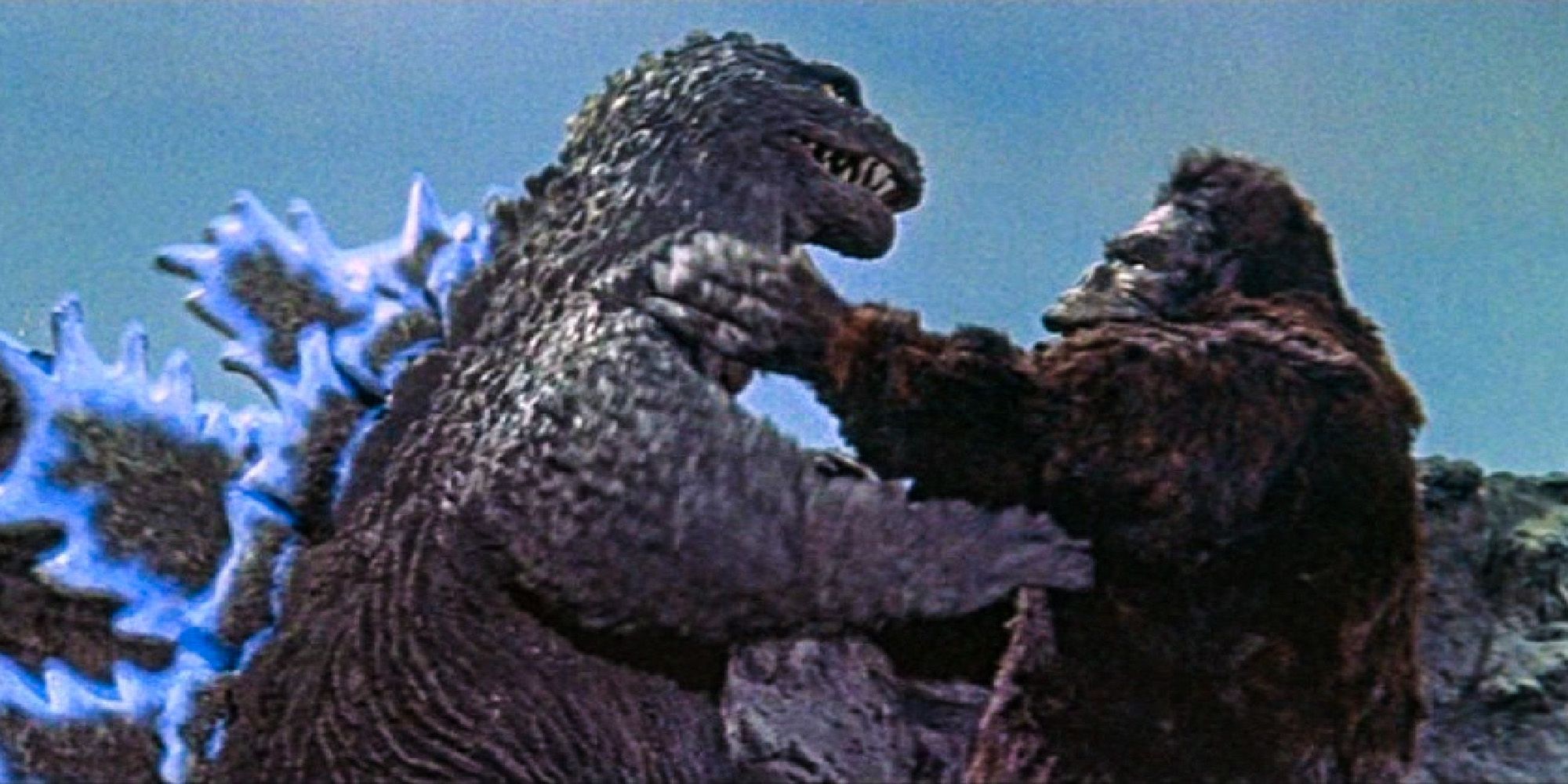 There are no official photos of Godzilla Vs. Kong in our universe, but here's a 58-year-old facsimile. (Image: Toho)