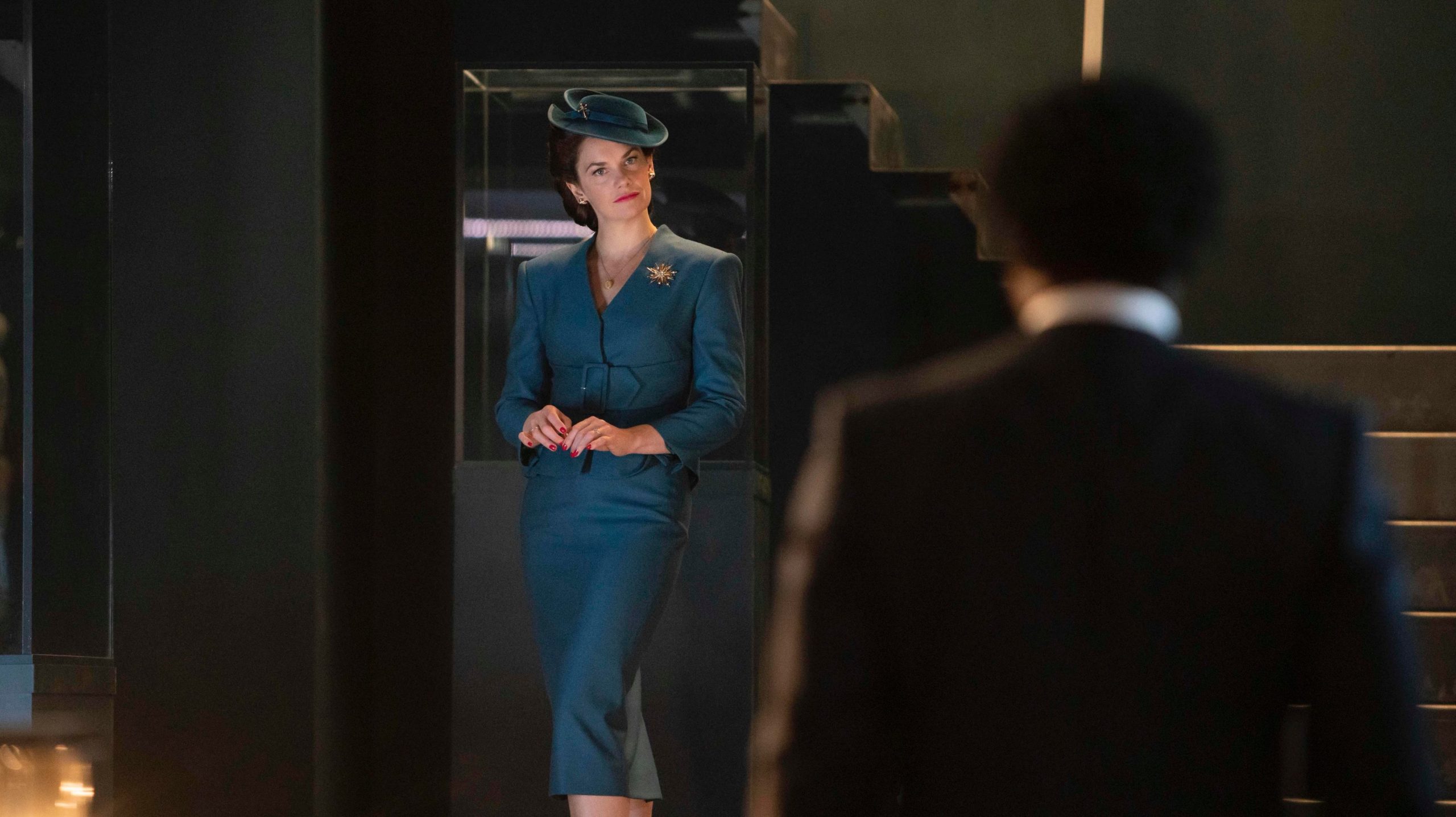 Mrs. Coulter (Ruth Wilson) takes a trip into our reality.  (Image: BBC)