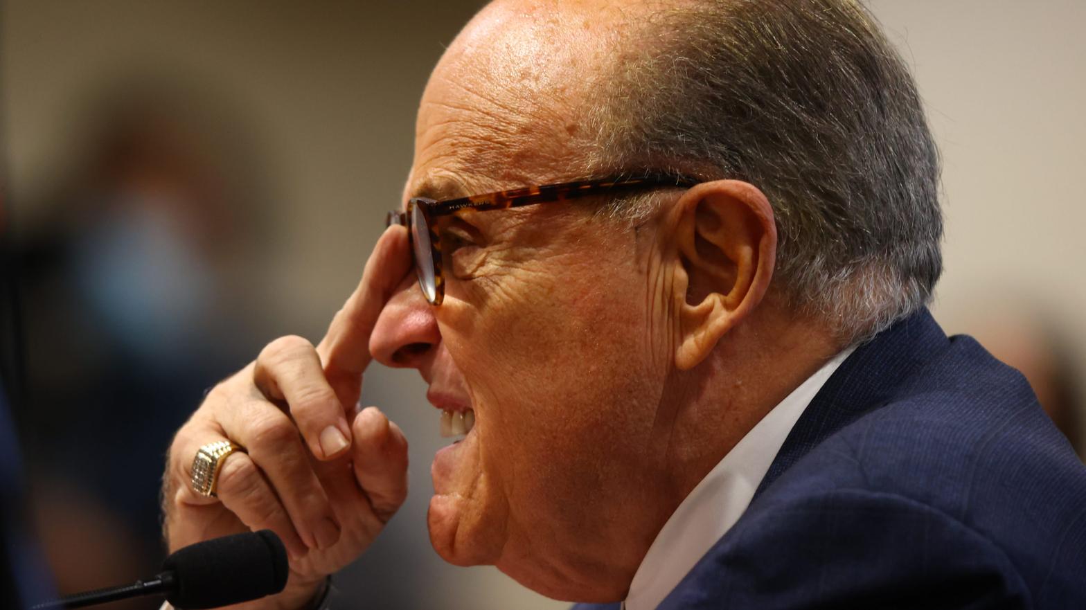 U.S. President Donald Trump's personal attorney Rudy Giuliani speaks during an appearance before the Michigan House Oversight Committee on December 2, 2020 in Lansing, Michigan.  (Photo: Rey Del Rio, Getty Images)