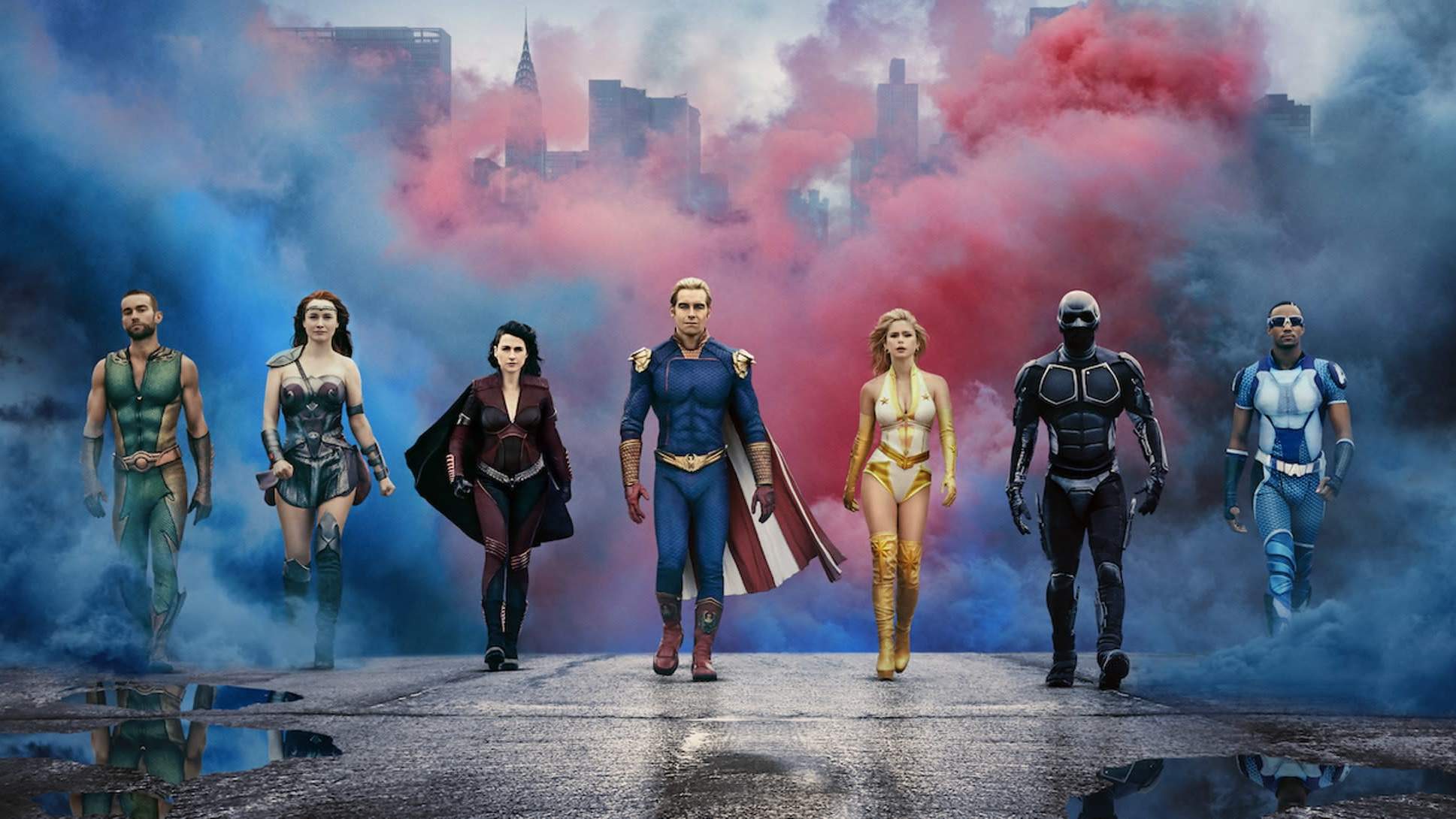 These superheroes carry a lot of baggage. (Image: Amazon Studios)