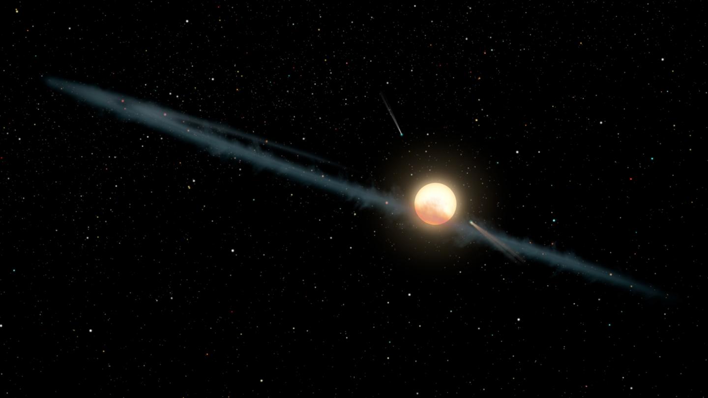 Artist's depiction of a dusty ring around Boyajian's Star. (Image: NASA / JPL-Caltech / R. Hurt (IPAC))