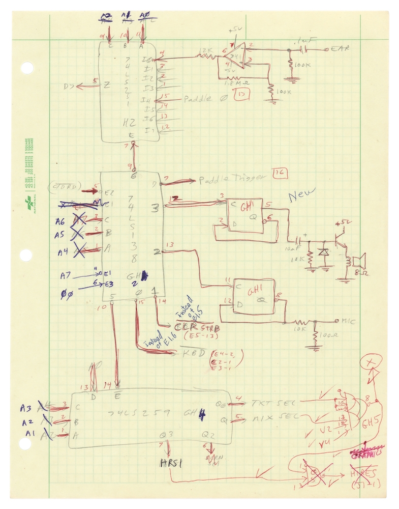 One of 23 pages on which Steve Wozniak sketched out the plans for the Apple II. (More can be found at the end of this post.) (Image: RR Auction)