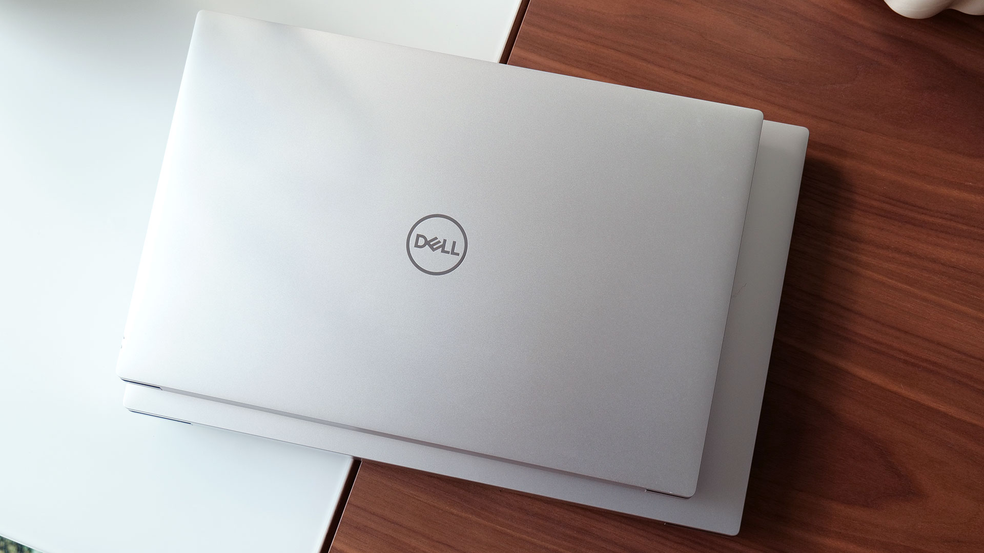 Here is an XPS 15 laid on top of an XPS 17 to give you a sense of their size.  (Photo: Sam Rutherford)