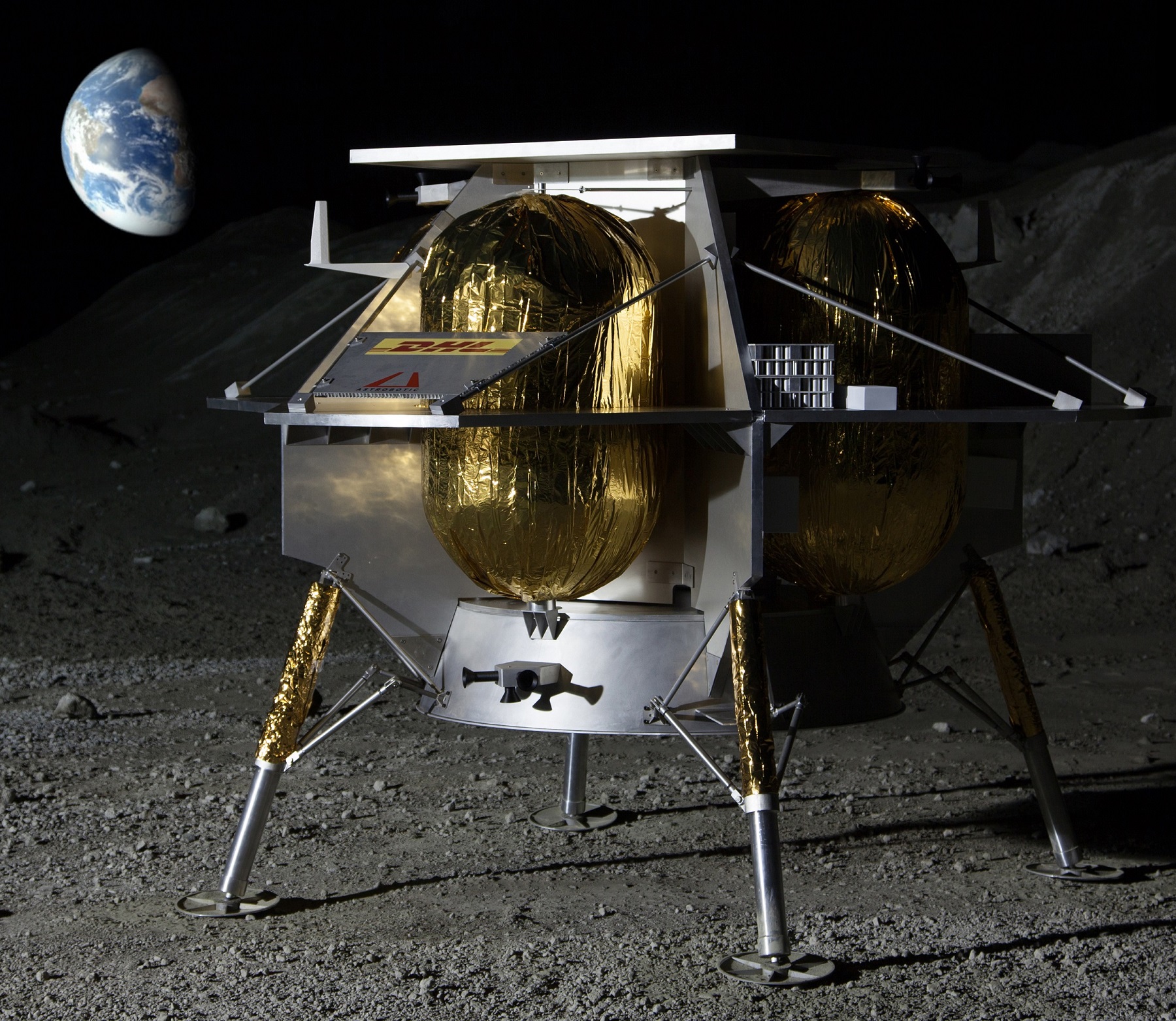 Conceptual image of Astrobotic's lander.  (Image: Astrobotic)