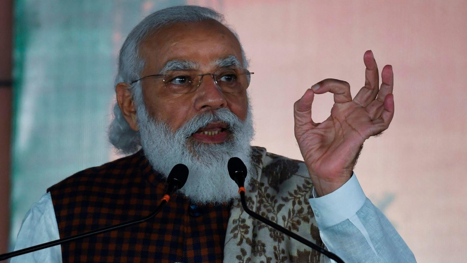 India's Prime Minister Narendra Modi speaks in New Delhi on November 11, 2020.  (Photo: Prakash Singh, Getty Images)