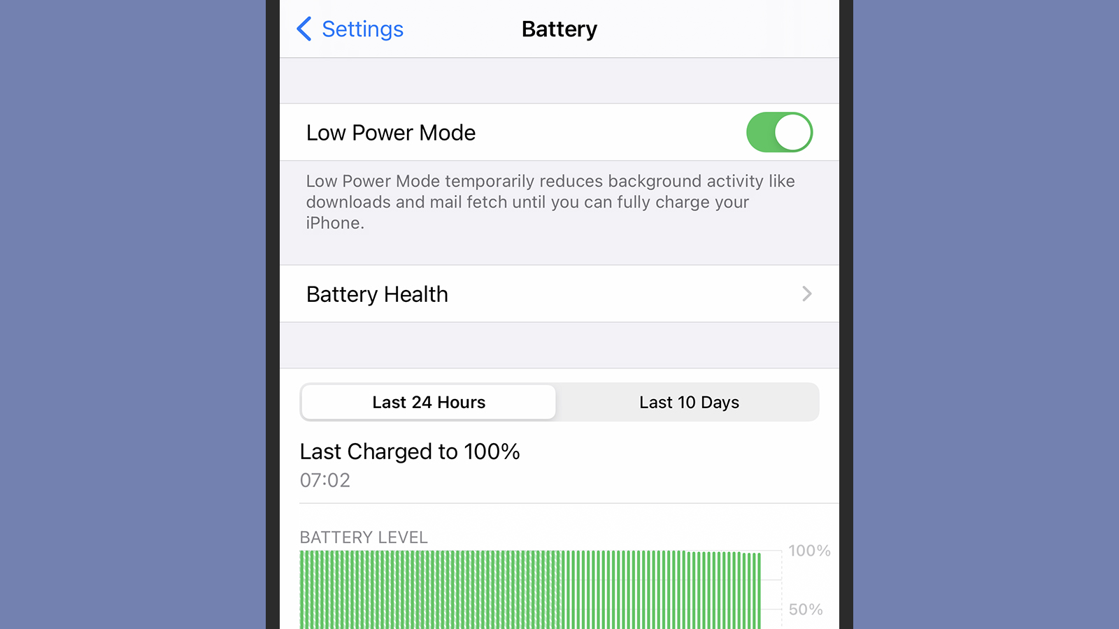 Low Power Mode can help you through your battery life woes. (Screenshot: iOS)