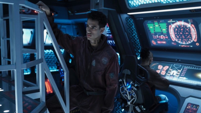 Filip (Jasai Chase Owens) on his father's ship, the Pella. (Image: Amazon Studios)