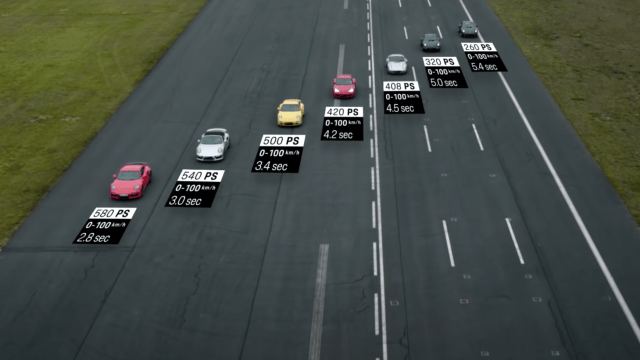 Watch Every Porsche 911 Turbo Generation Go Head-To-Head In A Drag Race