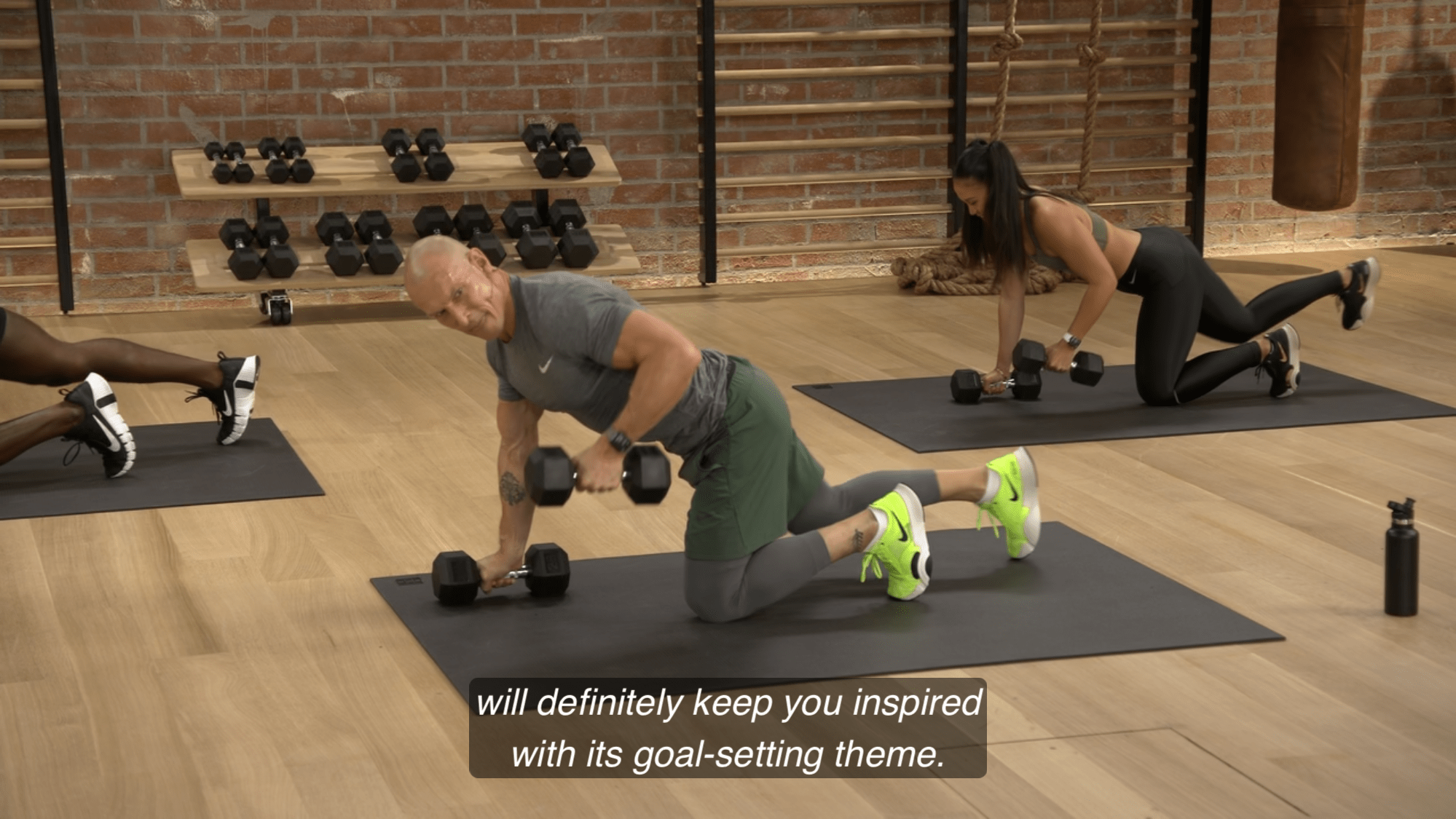 This workout vaguely hints at ways for you to progress toward a full-body pushup. But you wouldn't know that from the description. (Screenshot: Fitness+)