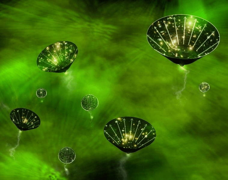Artist's conception of baby universes breaking off shortly after the Big Bang. (Image: Kavli Institute for the Physics and Mathematics of the Universe)
