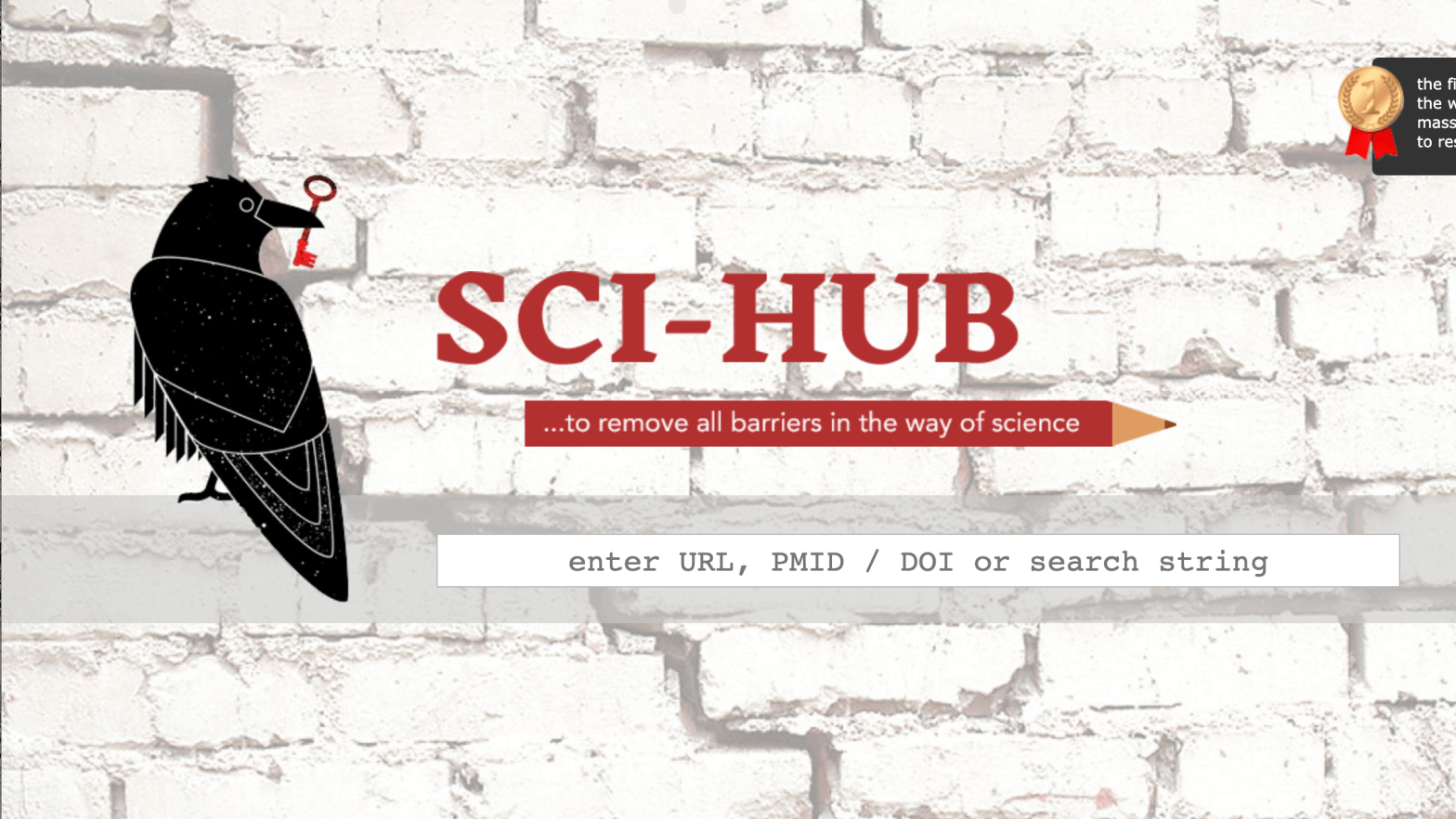 The Sci-Hub homepage. (Screenshot: Shoshana Wodinsky (Gizmodo))