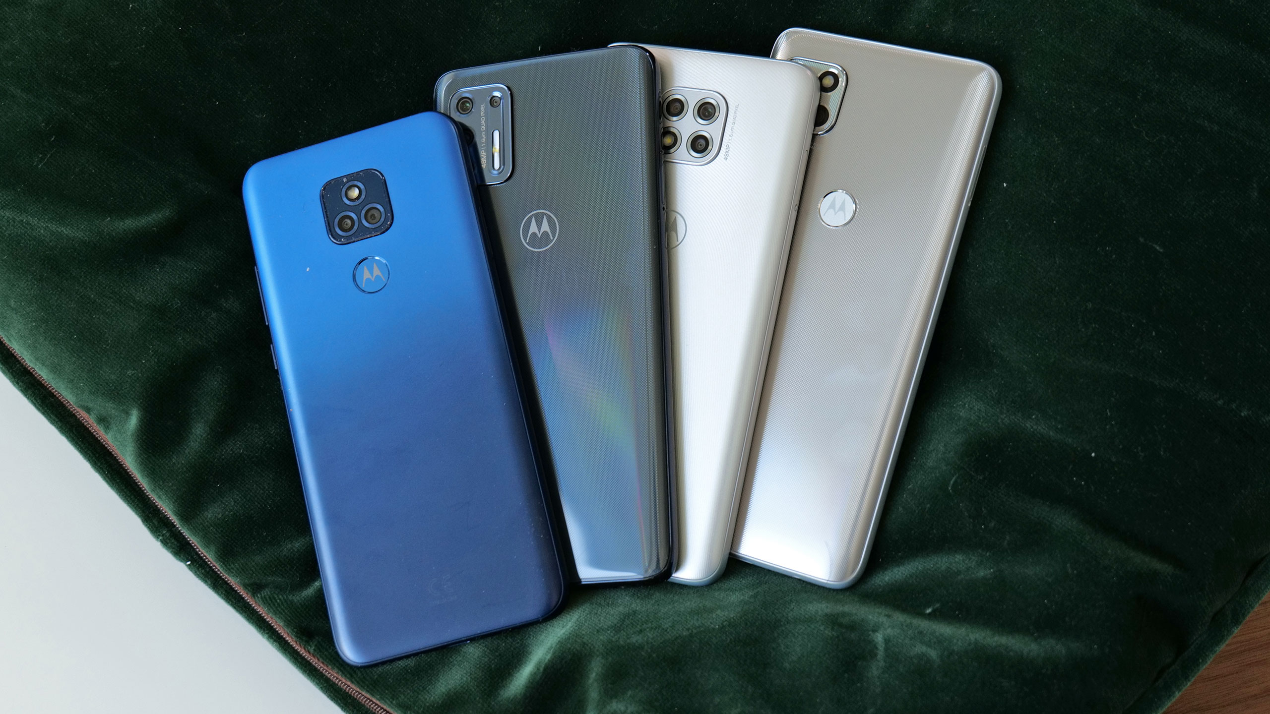 From left to right, we have the Moto G Play, Moto G Stylus, Moto G Power, and Moto One 5G Ace.  (Photo: Sam Rutherford)