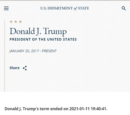 Screenshot: U.S. State Department website