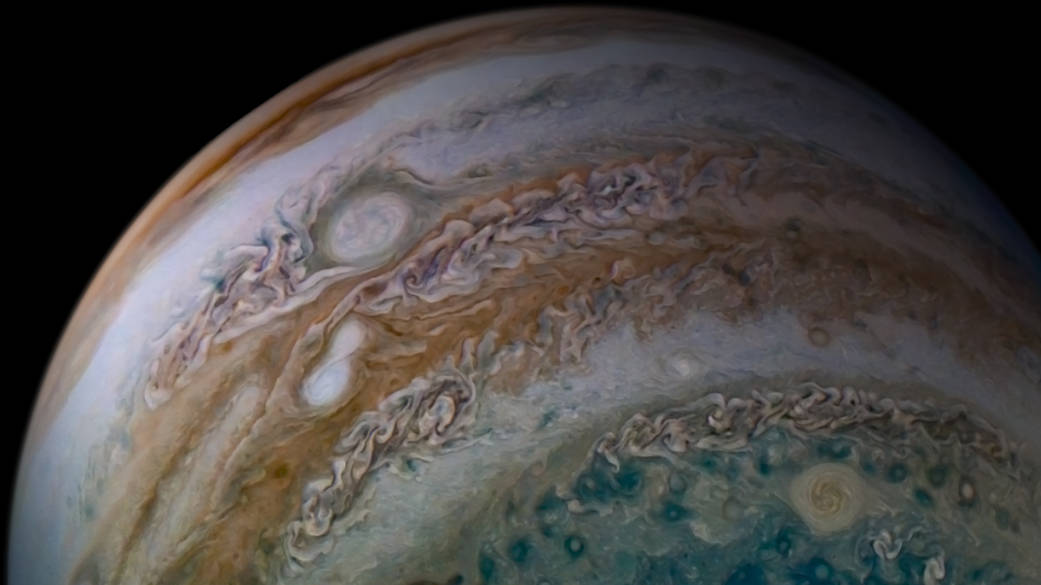 Jupiter as spotted by Juno.  (Image: NASA/JPL-Caltech/SwRI/MSSS)