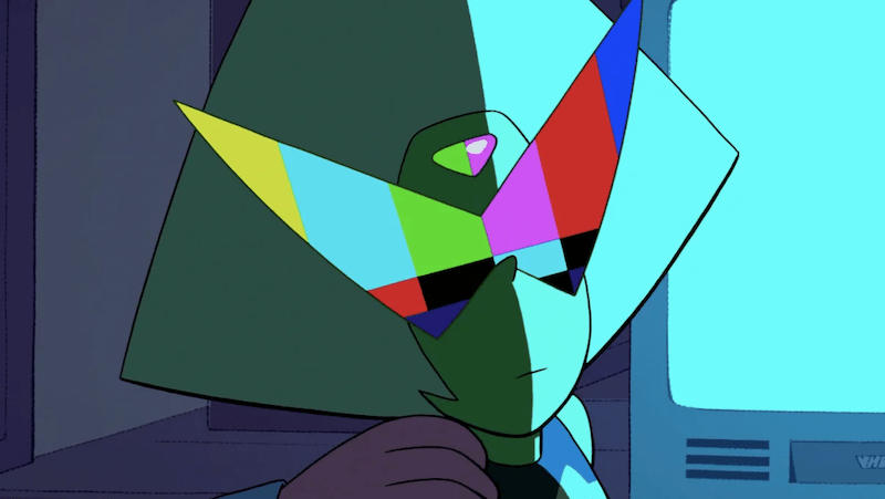 Peridot in the thrall of television. (Screenshot: Cartoon Network)