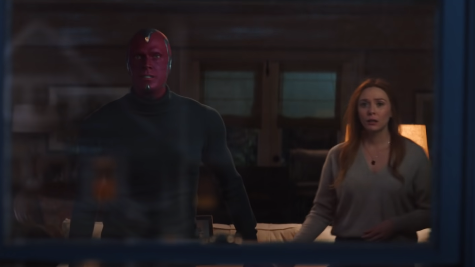 The Vision and the Scarlet Witch fight to defend their home. (Screenshot: Marvel Studios)
