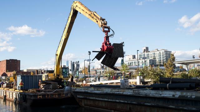 Dredging Barge Full Of Sludge Sinks Into The Incredibly Toxic Gowanus Canal