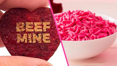 Celebrate Valentine’s Day With Dried Meat Hearts and Neon Pink Cheese Slime
