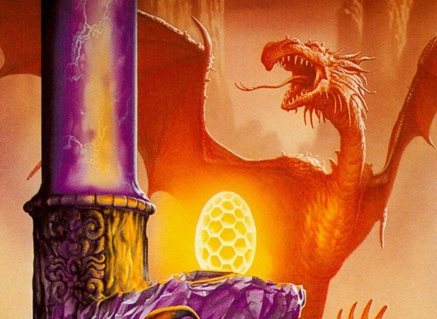 A portion of Luis Castro's cover for the foreign edition. This is Giogi in his wyvern form; the full cover shows off his scorpion-like tail stinger. (Illustration: Wizards of the Coast)