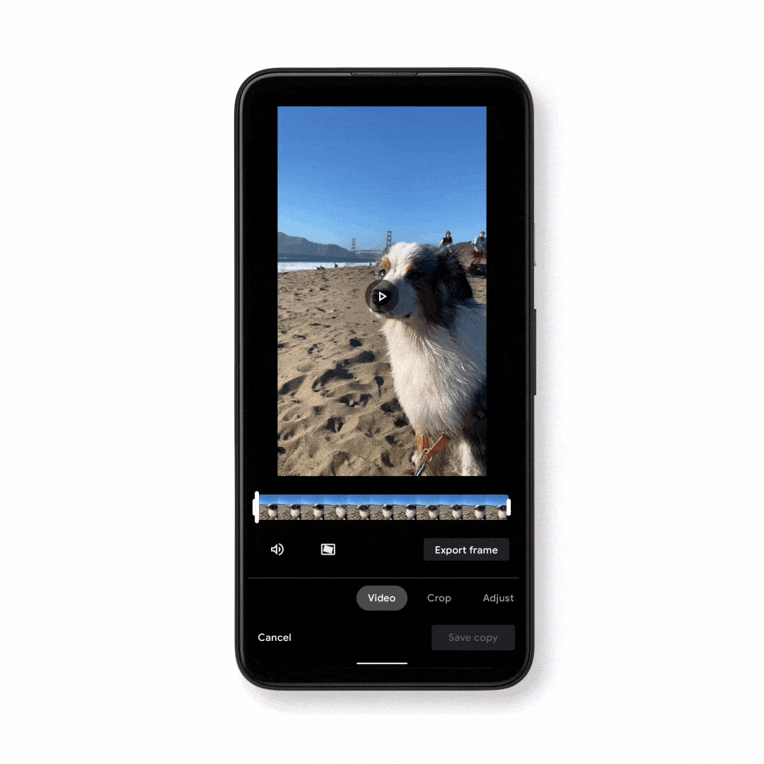 Here's a preview of the new video editor in action.  (Gif: Google)