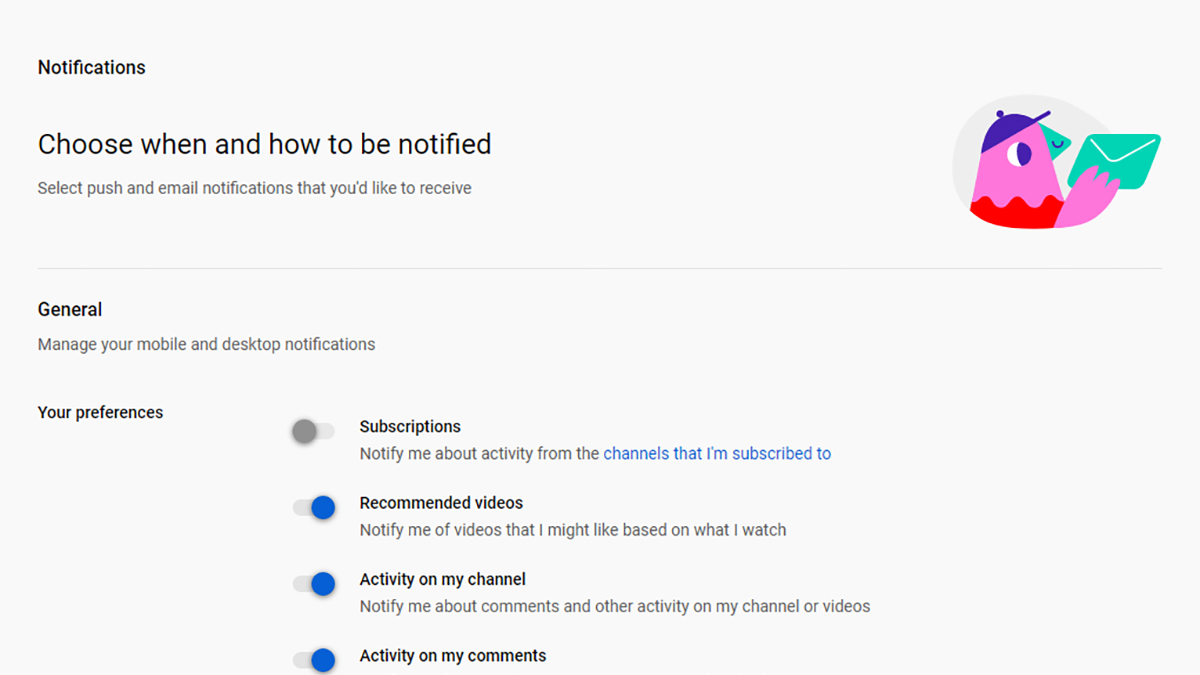 Stay on top of your subscriptions and your notifications. (Screenshot: YouTube)
