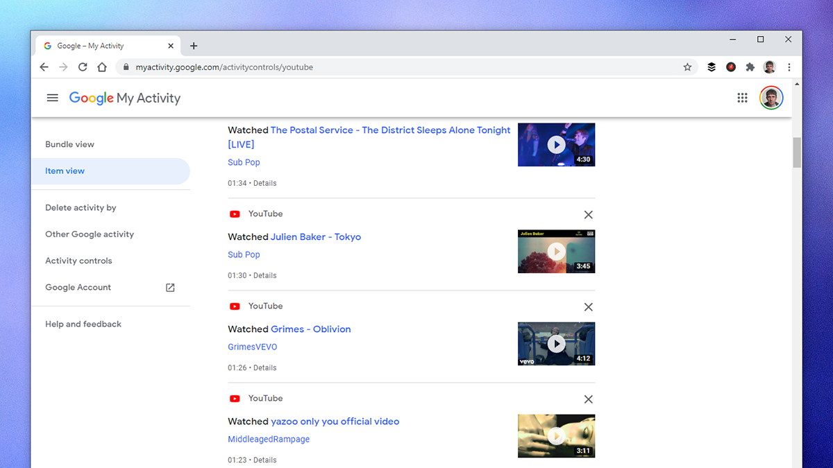 Edit your YouTube watch history if it doesn't reflect your interests. (Screenshot: YouTube)
