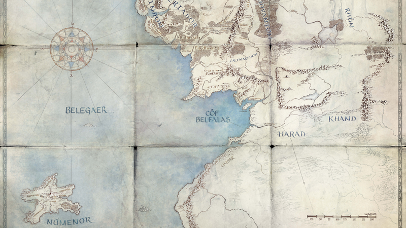 The map of Middle-earth revealed by Amazon to declare its journey into the Second Age. (Image: Amazon Studios)
