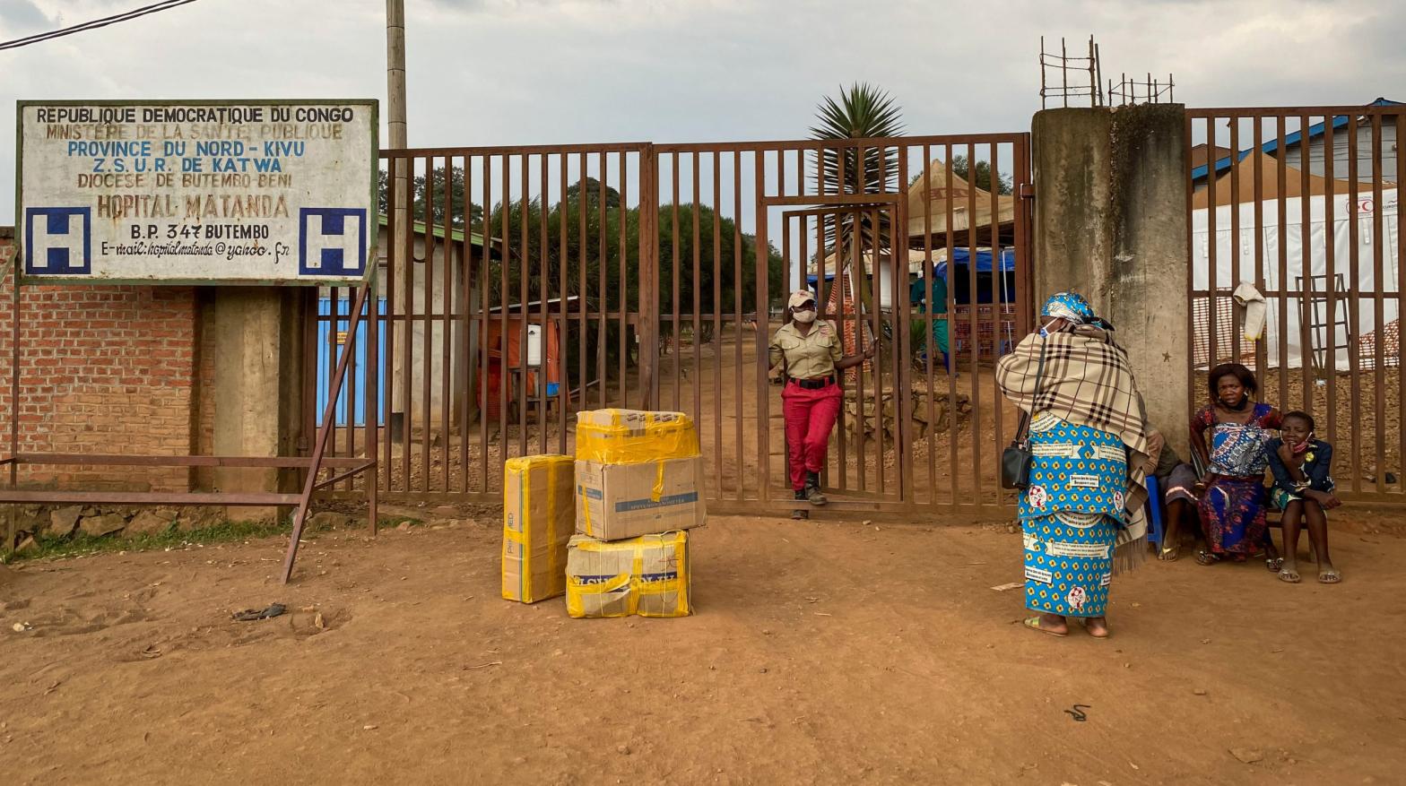 The gates of the Matanda Hospital in Butembo, found in the North Kivu province of the DRC. The hospital is where the first case of a new Ebola outbreak in the country died earlier this month.  (Photo: Al-hadji Kudra Maliro, AP)