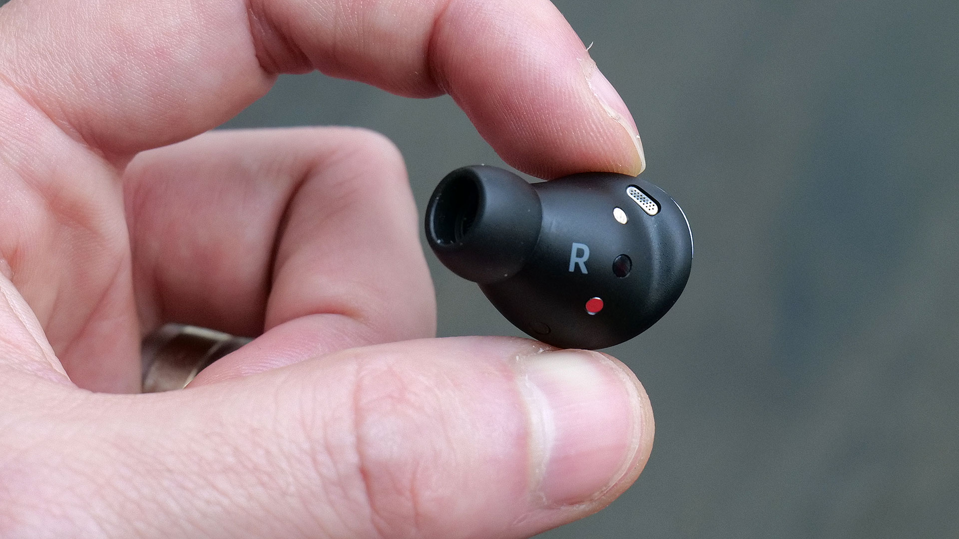 Samsung's Han-gil Moon says the the company was able to take the experience it learned when adding vents to the Galaxy Buds Live and use that on the Galaxy Buds Pro to help balance air pressure and offer a more comfortable fit.  (Photo: Sam Rutherford)
