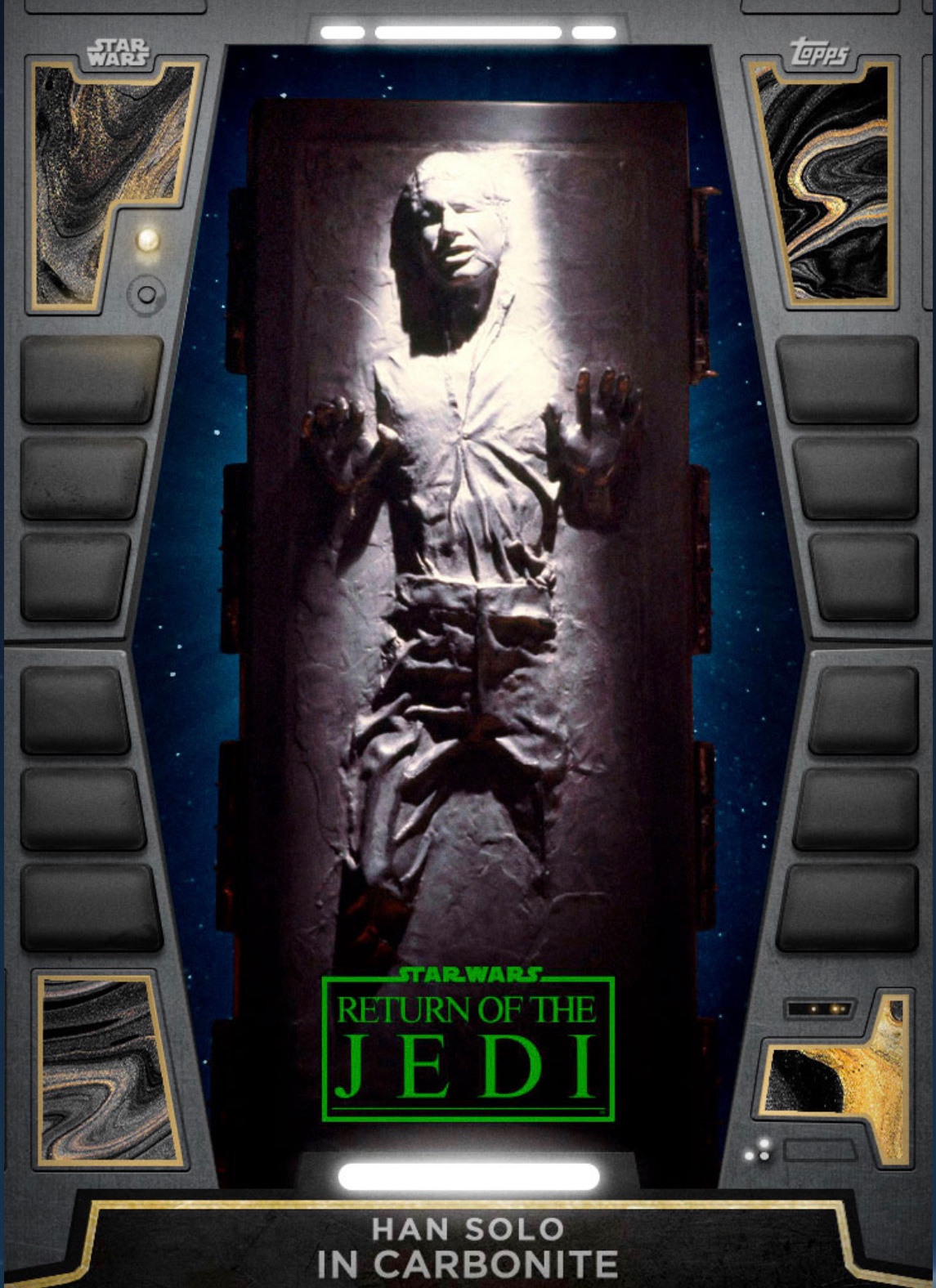 The Han Solo in Carbonite 2020 monument. (Image: Topps/Lucasfilm)