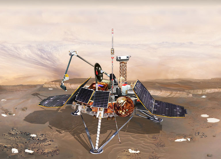 An illustration of Mars Polar Lander, which lost contact with Earth soon after arrival. (Illustration: NASA/Jet Propulsion Laboratory-Caltech)