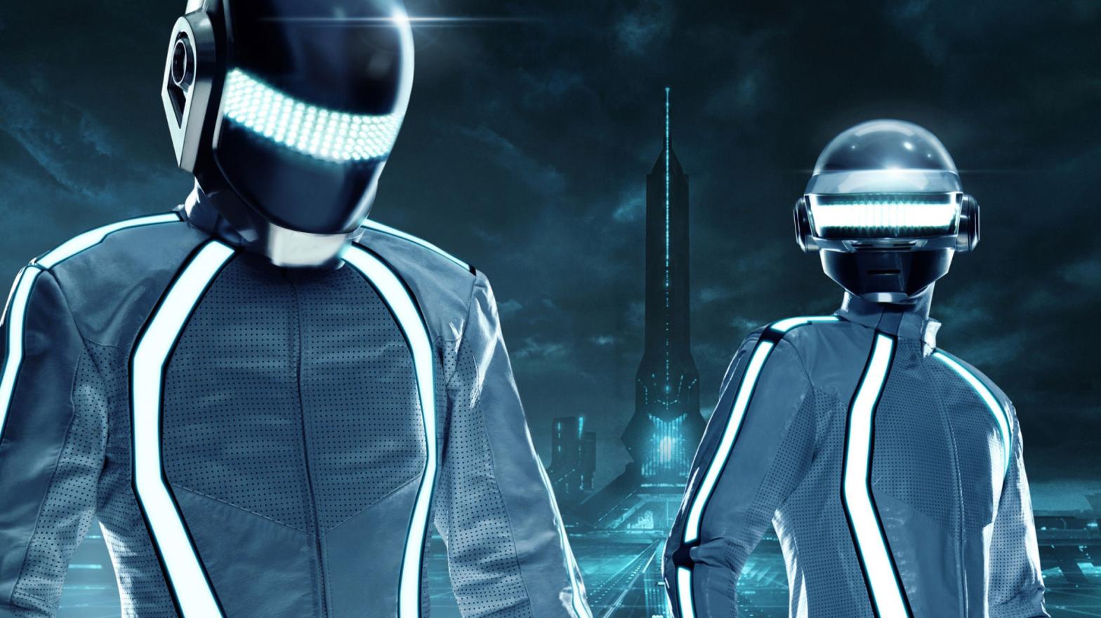 Daft Punk as seen in Tron: Legacy promotional imagery. (Image: Disney)