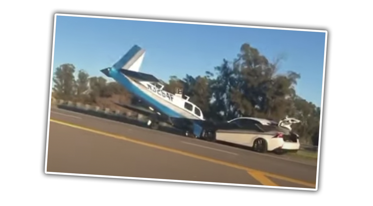 Holy Crap Watch This Plane Crash Into A Car On The Highway