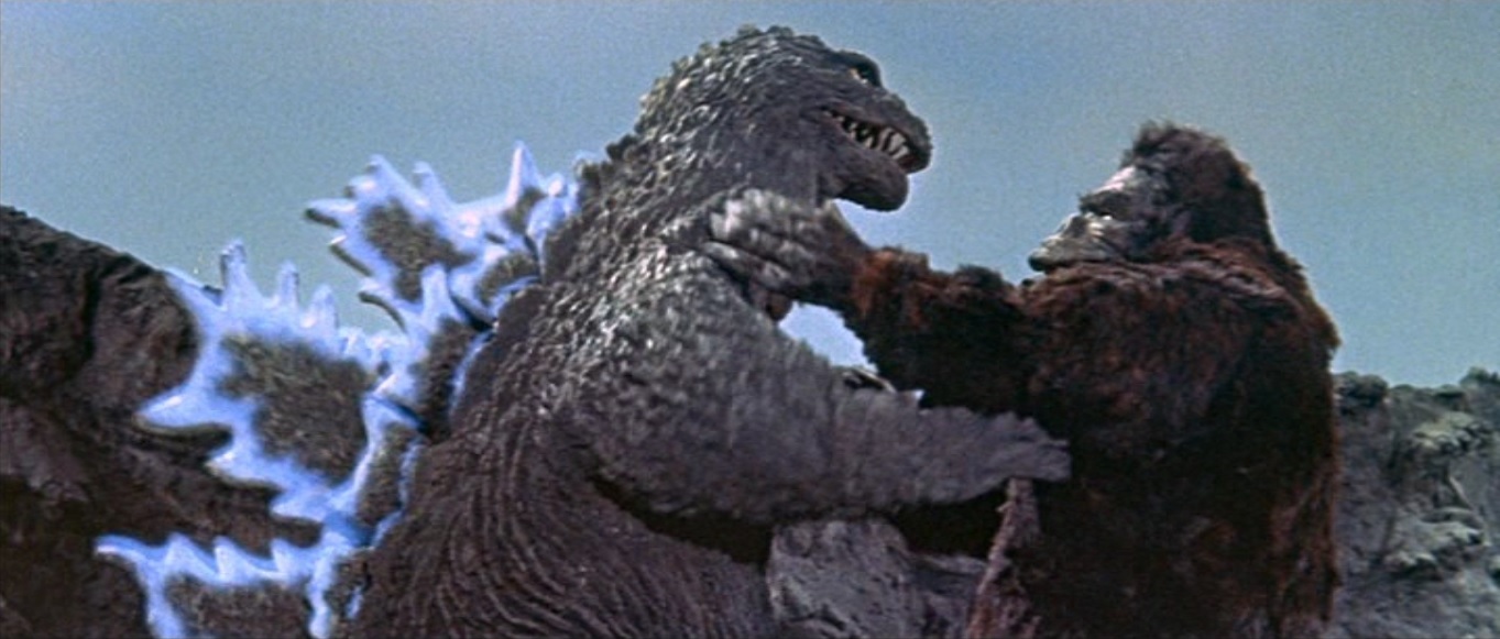 Godzilla and King Kong having a disagreement back in 1962. (Image: Toho)