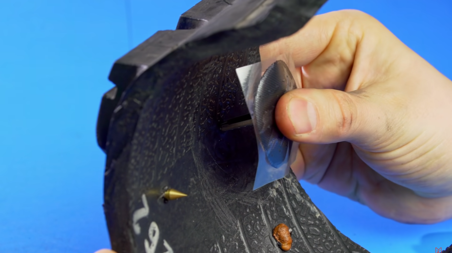 The Old Way To Plug A Motorcycle Tyre Puncture Is Still One Of The Best Ways