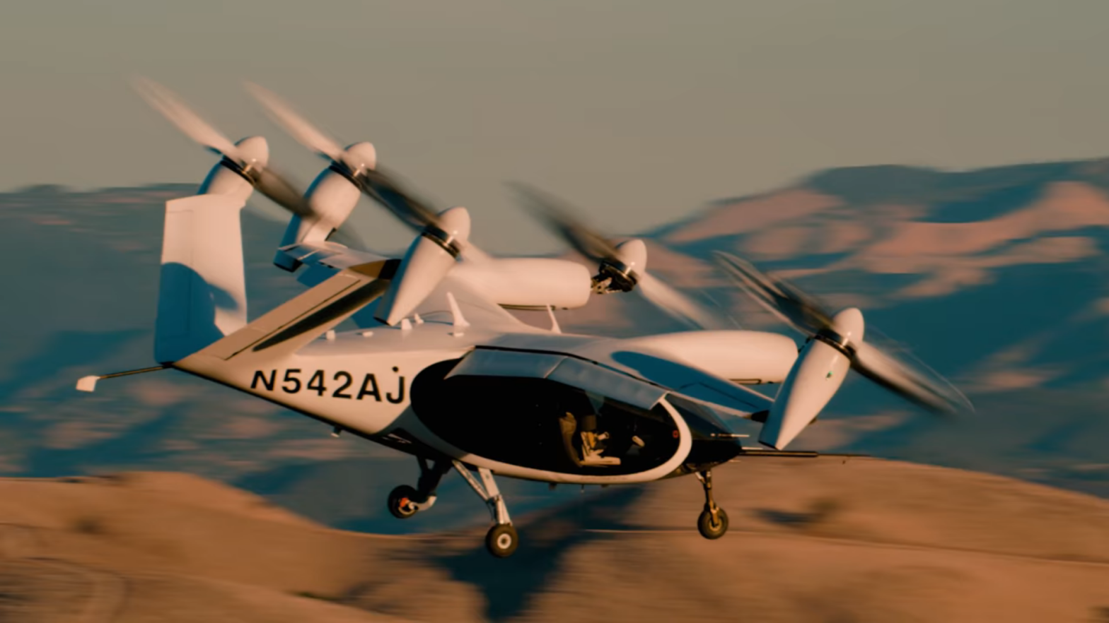 Joby Aviation's prototype craft flying in a promotional video. (Screenshot: Joby Aviation, Fair Use)
