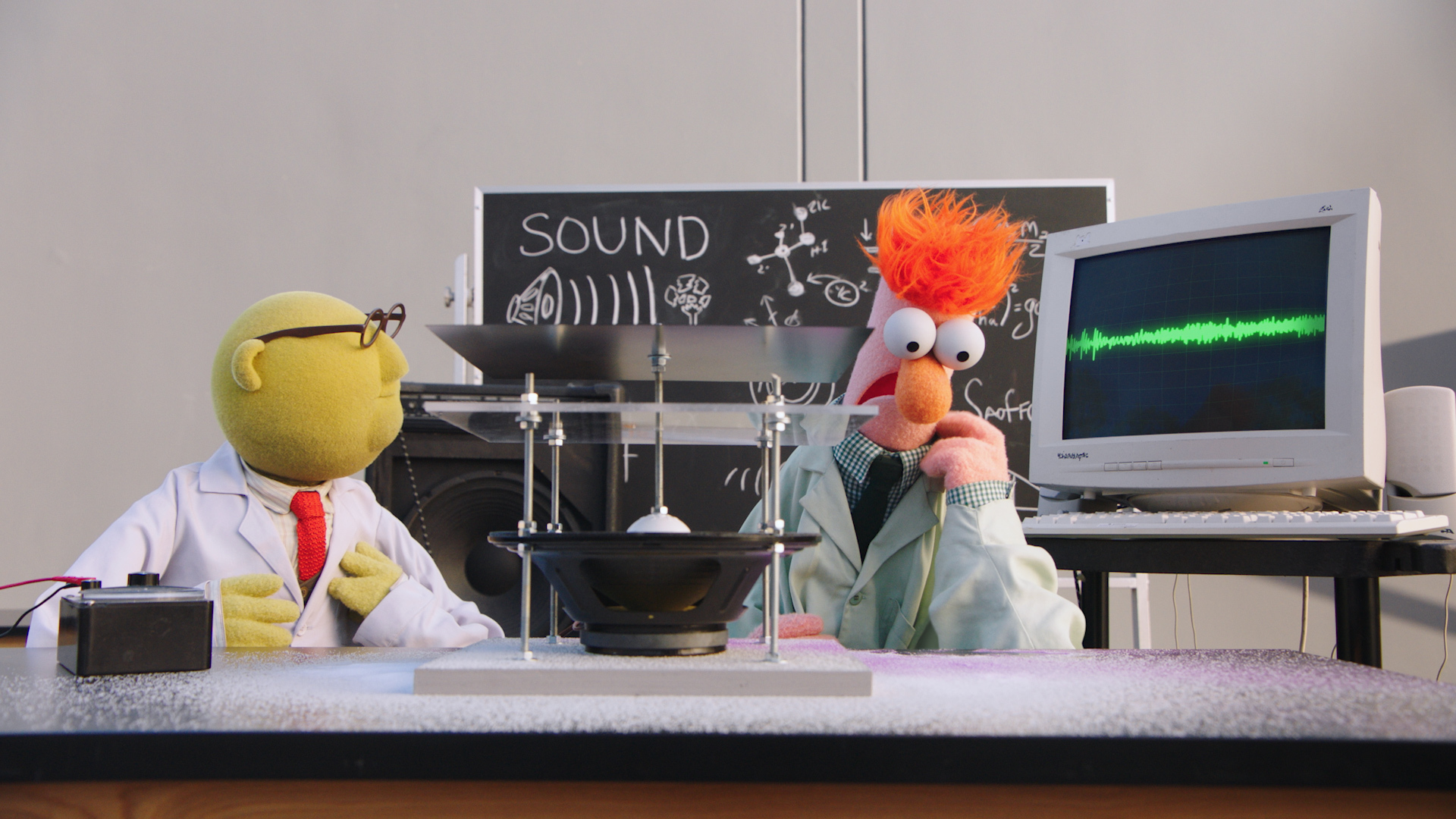 Bunsen and Beaker on recent Disney+ series Muppets Now. (Image: Disney+)