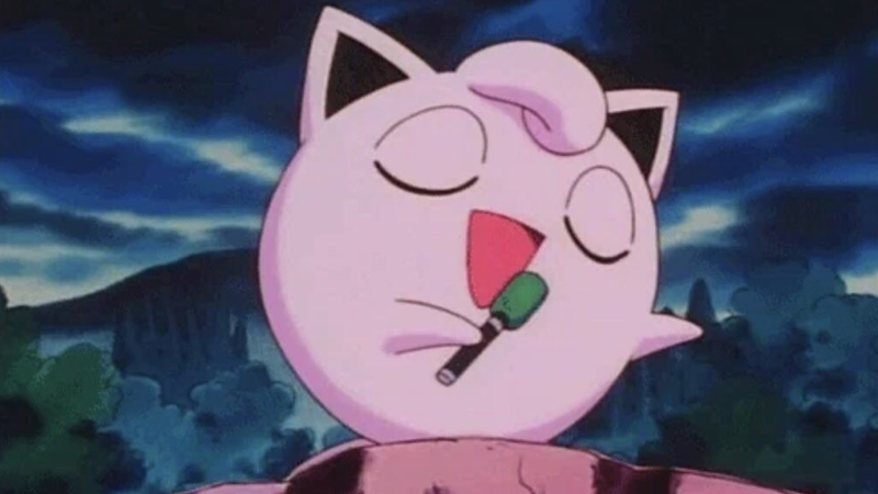 Jigglypuff, singing its heart out as all good queens do. (Screenshot: OLM, Inc.)