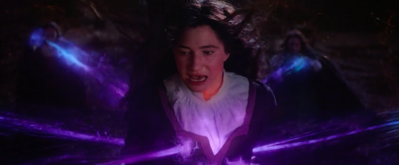 Agatha turning on her fellow witches. (Screenshot: Disney+/Marvel)