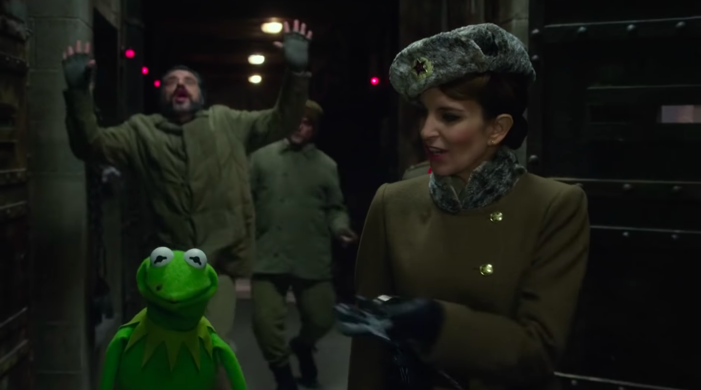 Nadya welcoming Kermit to a gulag. (Screenshot: Disney)