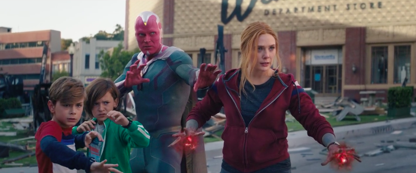 Wanda and Vision's family ready for action. (Screenshot: Disney+/Marvel)
