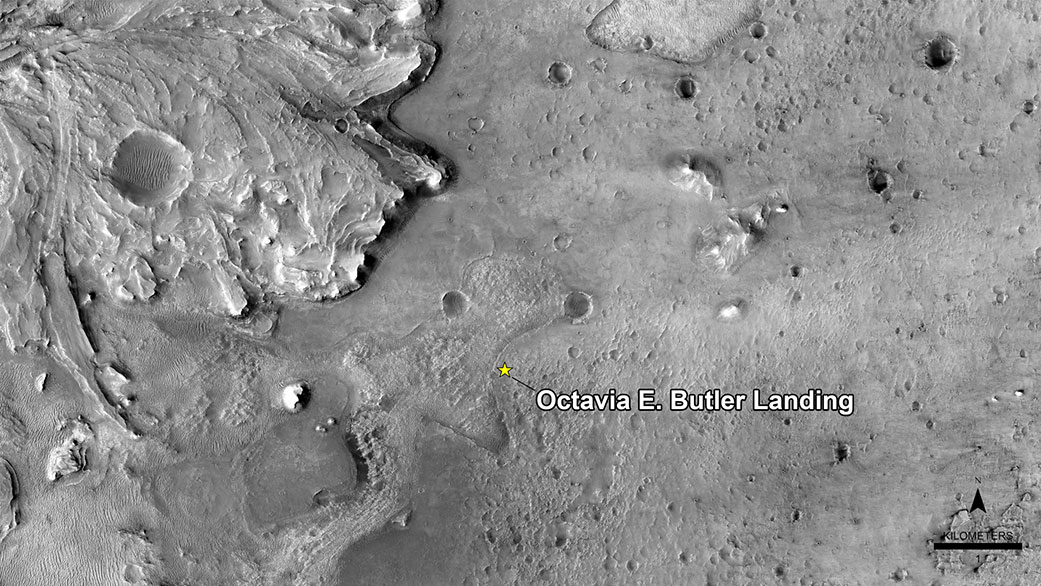 The Perseverance landing site on Mars is now named Octavia E. Butler Landing.  (Image: NASA/JPL-Caltech/University of Arizona)
