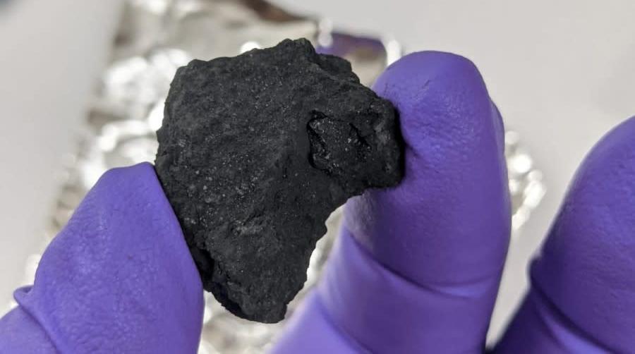 The rare meteorite, which fell to Earth on Feb. 28, 2021.  (Image: The University of Manchester)