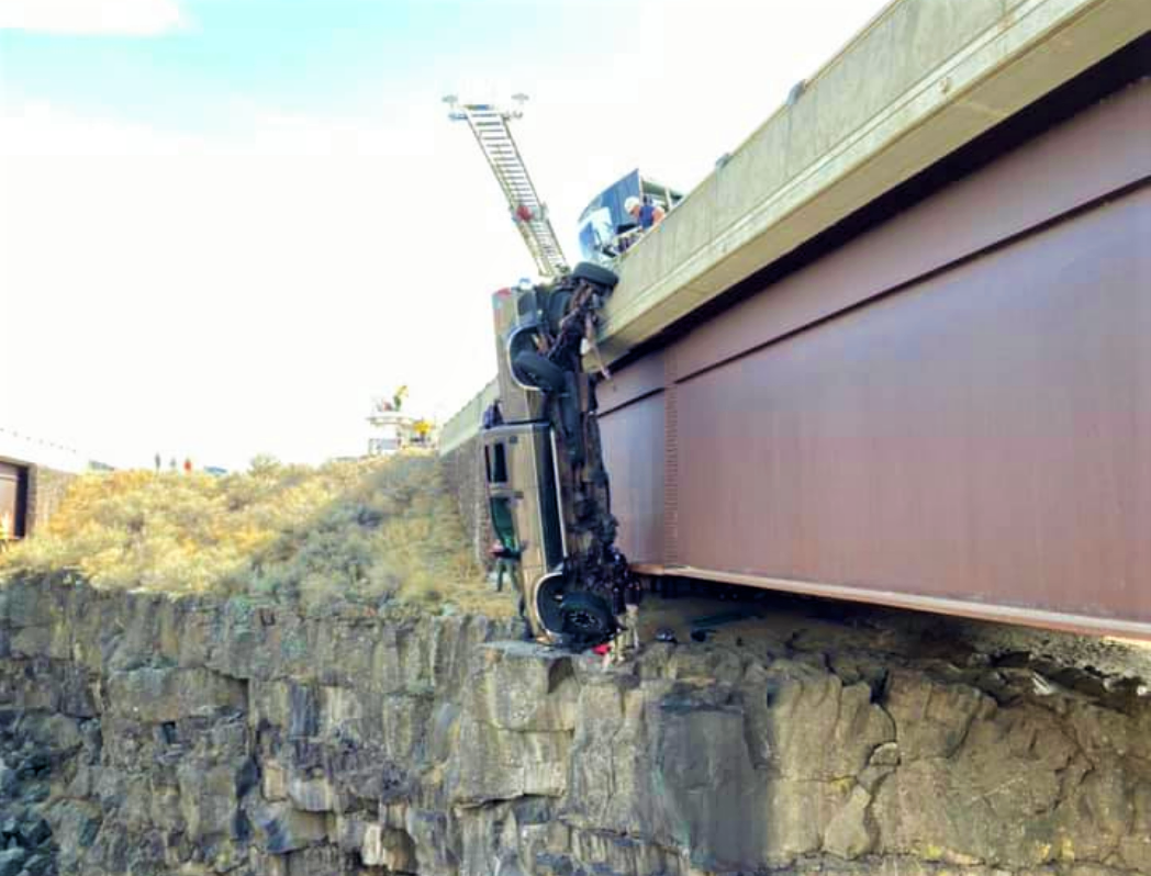 Couple Inside Ford Super Duty Saved From Plunge Off Bridge Thanks To Trailer Safety Chains