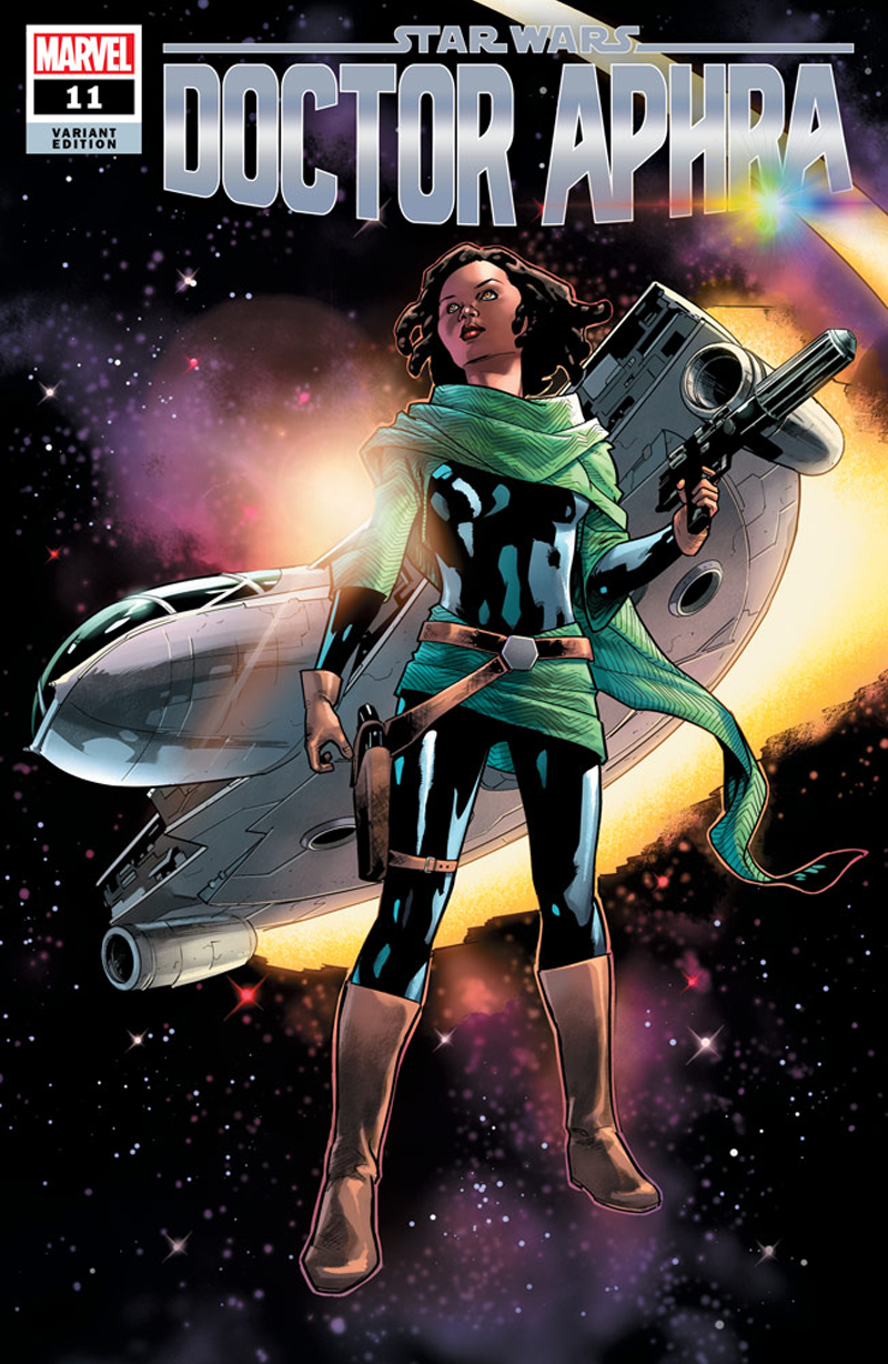 The pride variant for Doctor Aphra #11, featuring Sana Starros. (Image: Jan Bazaldua and Rachelle Rosenberg/Marvel Comics)