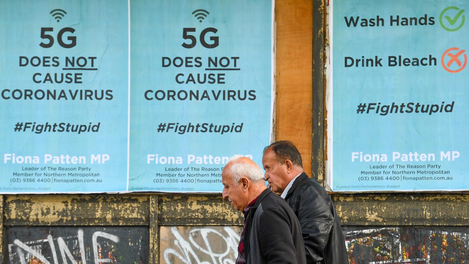 Public service announcement posters deployed last year in Melborne, Australia. (Photo: William West/AFP, Getty Images)
