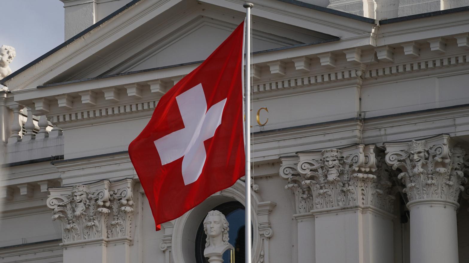 The Swiss flag is seen on September 27, 2020 in Zurich, Switzerland.  (Photo: Thomas Niedermueller, Getty Images)